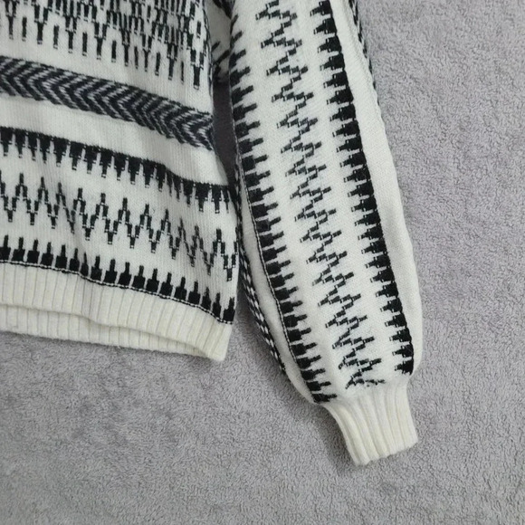 Loft Womens M Wool Blend Mock neck Patterned Sweater Medium 10PT - Picture 6 of 8